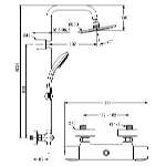 Душевая стойка Ideal Standard Ideal Duo A5686AA